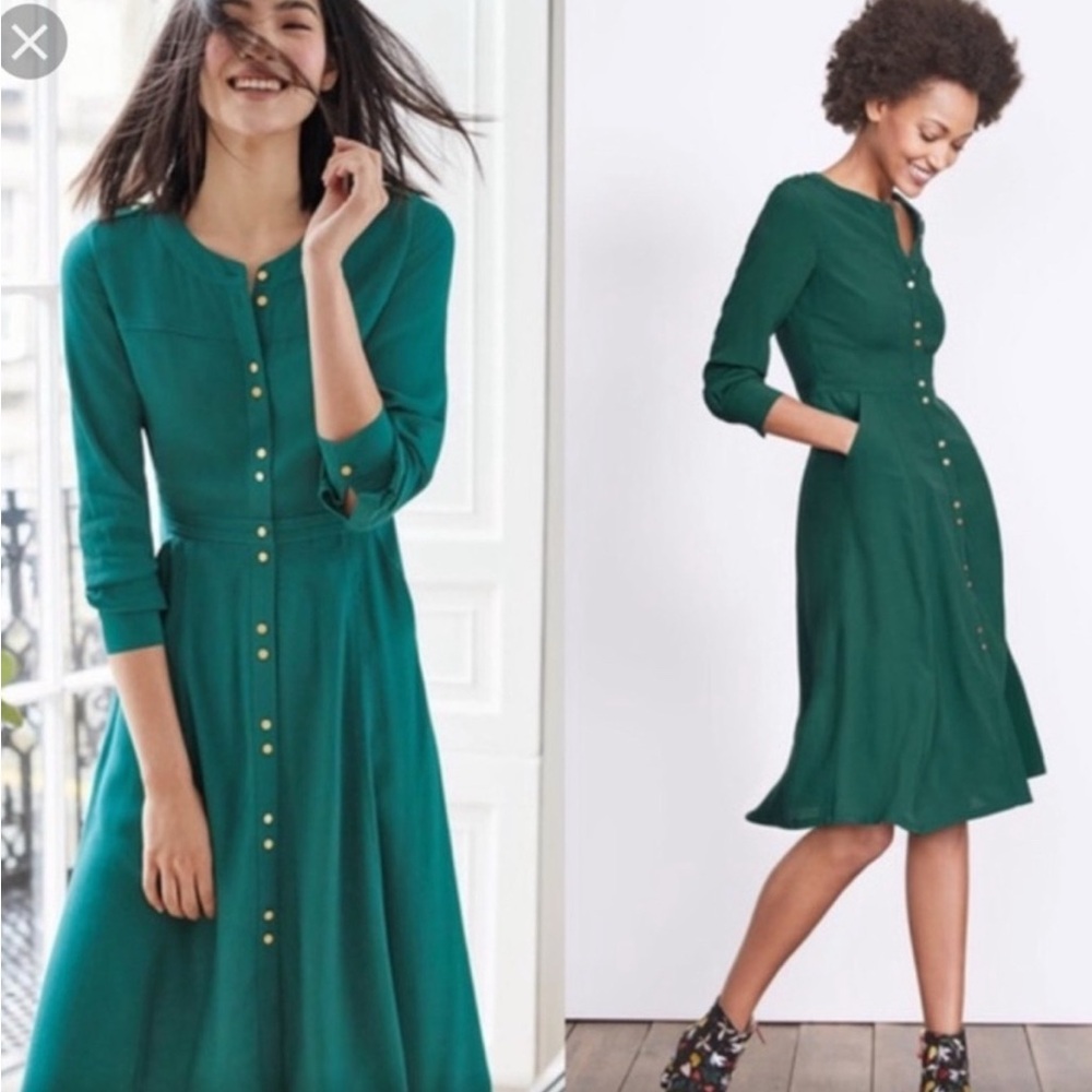 Boden Green Midi Dress
